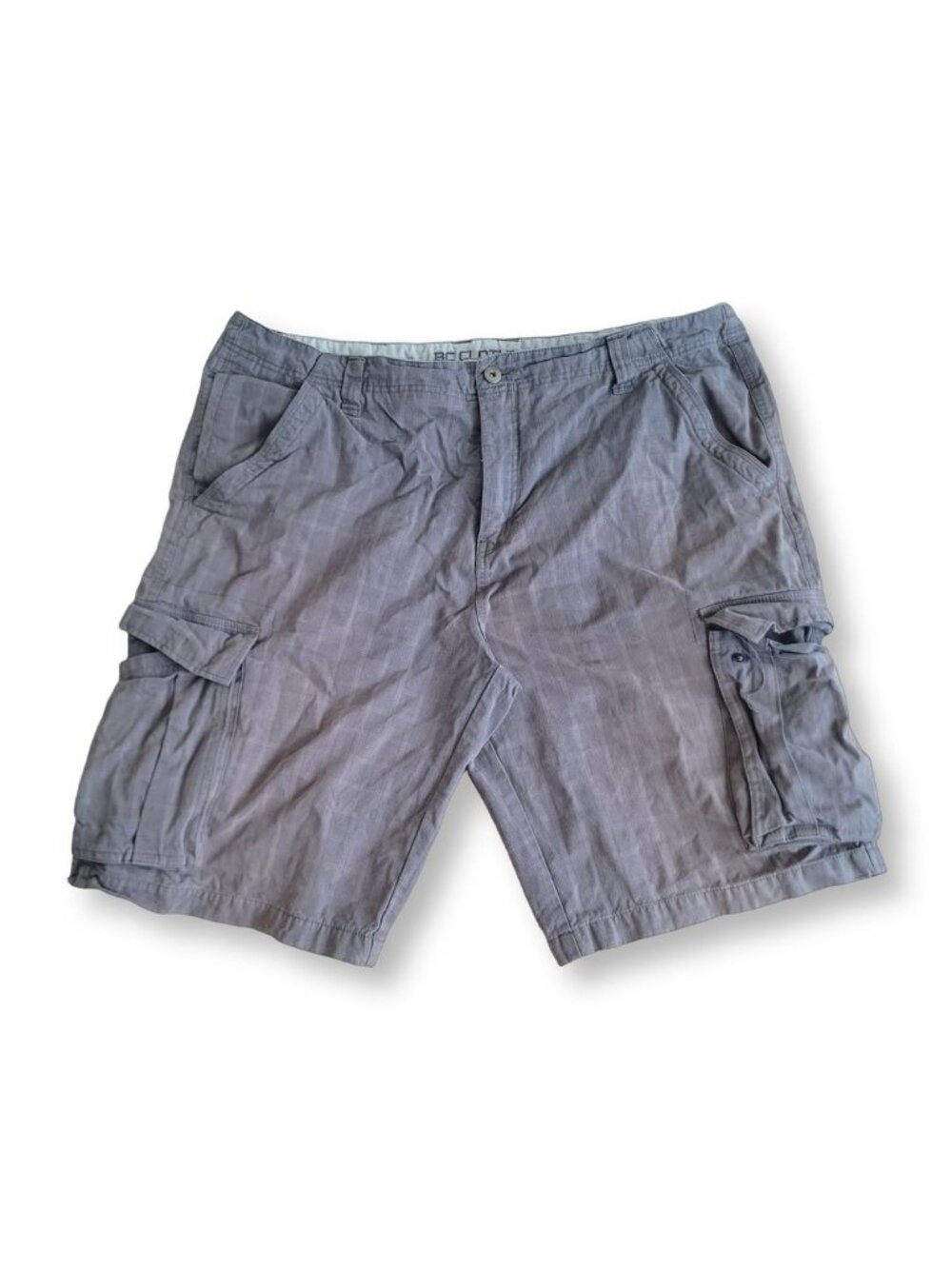 BC CLOTHING Grey Cargo Striped Shorts 40